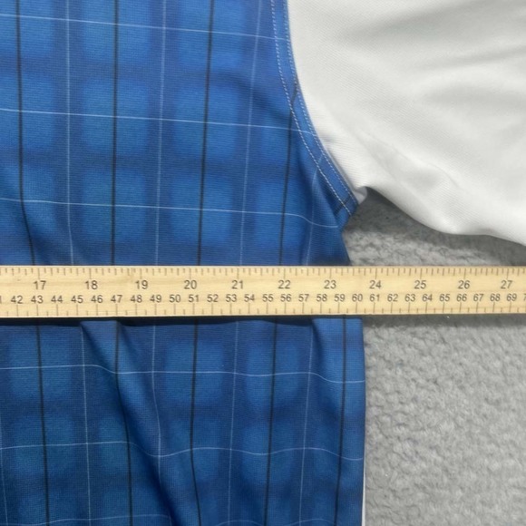 Callaway Golf Polo Mens 2XL Geographic Pattern Blue White Mark on Collar - Picture 3 of 7